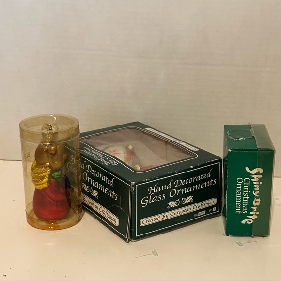 Christmas Ornament Lot Shiny Bright Santa Blown Glass - Picture 4 of 11